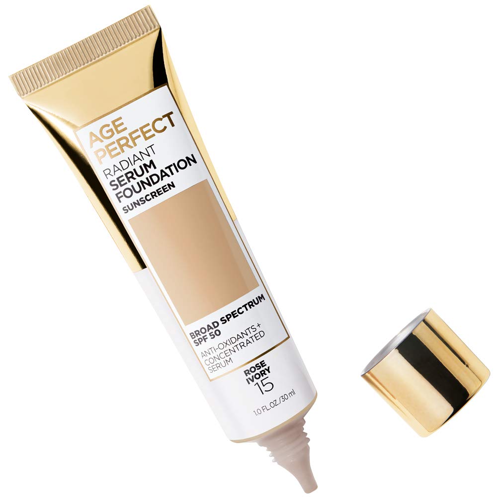 L'Oreal Paris Age Perfect Radiant Serum Foundation with SPF 50, Rose Ivory, 1 Ounce L'Oreal Paris