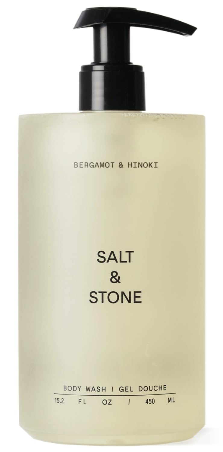 Salt & Stone Body Wash for Women & Men, Bergamot & Hinoki 15.2 fl oz Salt & Stone