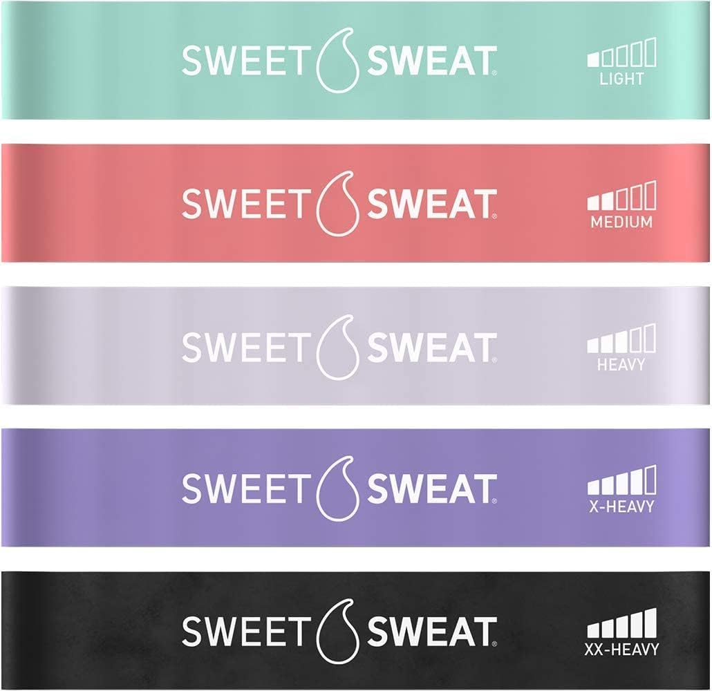 Sweet Sweat Mini Loop Resistance Bands - Set of 5 | Exercise Hip Booty Bands for Squats, Lunges, Physical Therapy, Yoga, Pilates, Rehab & Home or Gym Workouts Gsupps Australia