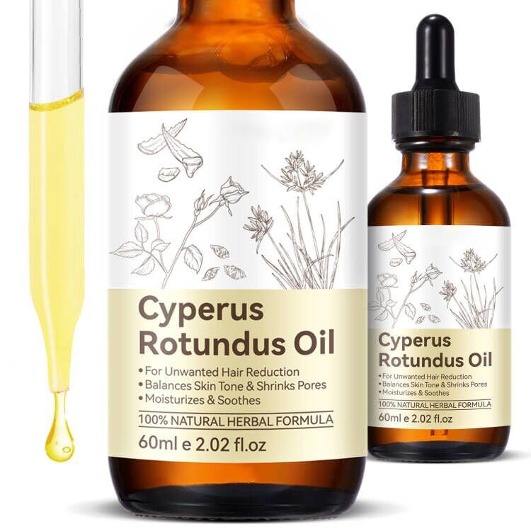 Cyperus Rotundus Oil, Natural for Reducing Body Hair Growth, Cyperus Rotundus Oil for Hair Removal, Reduces Unwanted Hair Growth, Reducing Body Hair Growth, Shrink Pores - 2.02 Fl Oz DLOMFVFQ