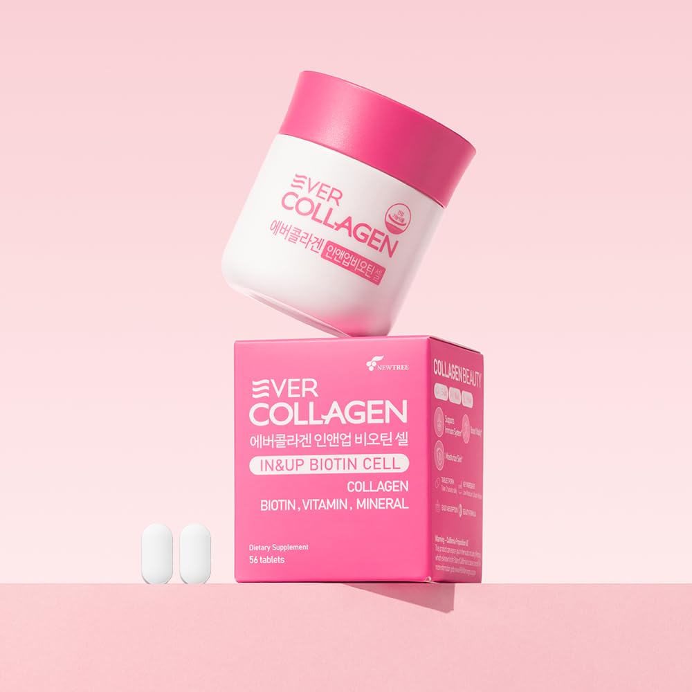 Ever Collagen in&UP Biotin Cell, Low Molecular Marine Fish Collagen Peptides Tablets with Vitamin Selenium Supplements - Healthy Skin, Hair, Nail for Women - Antioxidant Supplement EVER COLLAGEN TIME buy australia supplements