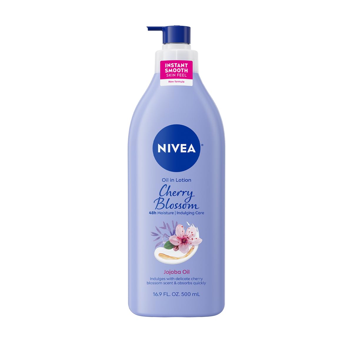 NIVEA Oil Infused Cherry Blossom and Jojoba Oil Body Lotion for Women, Fast-Absorbing and Non-Greasy Cherry Blossom Scented NIVEA