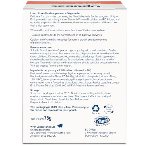 Optibac Kids Probiotic with Vitamin D & Calcium for Immune System Support & Gut Health OptiBac buy australia supplements