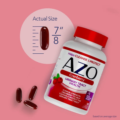 AZO Cranberry Supplement, Made with Concentrated Whole Fruit Cranberry Powder to Help Cleanse and Protect the Urinary Tract*, Sugar Free Cranberry Pills, Non-GMO, 100 Softgels Gsupps Australia