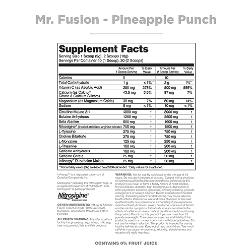 Nutrithority Mr.Fusion Pre Workout Supplement, Pineapple Punch, 40 Servings Nutrithority buy australia supplements