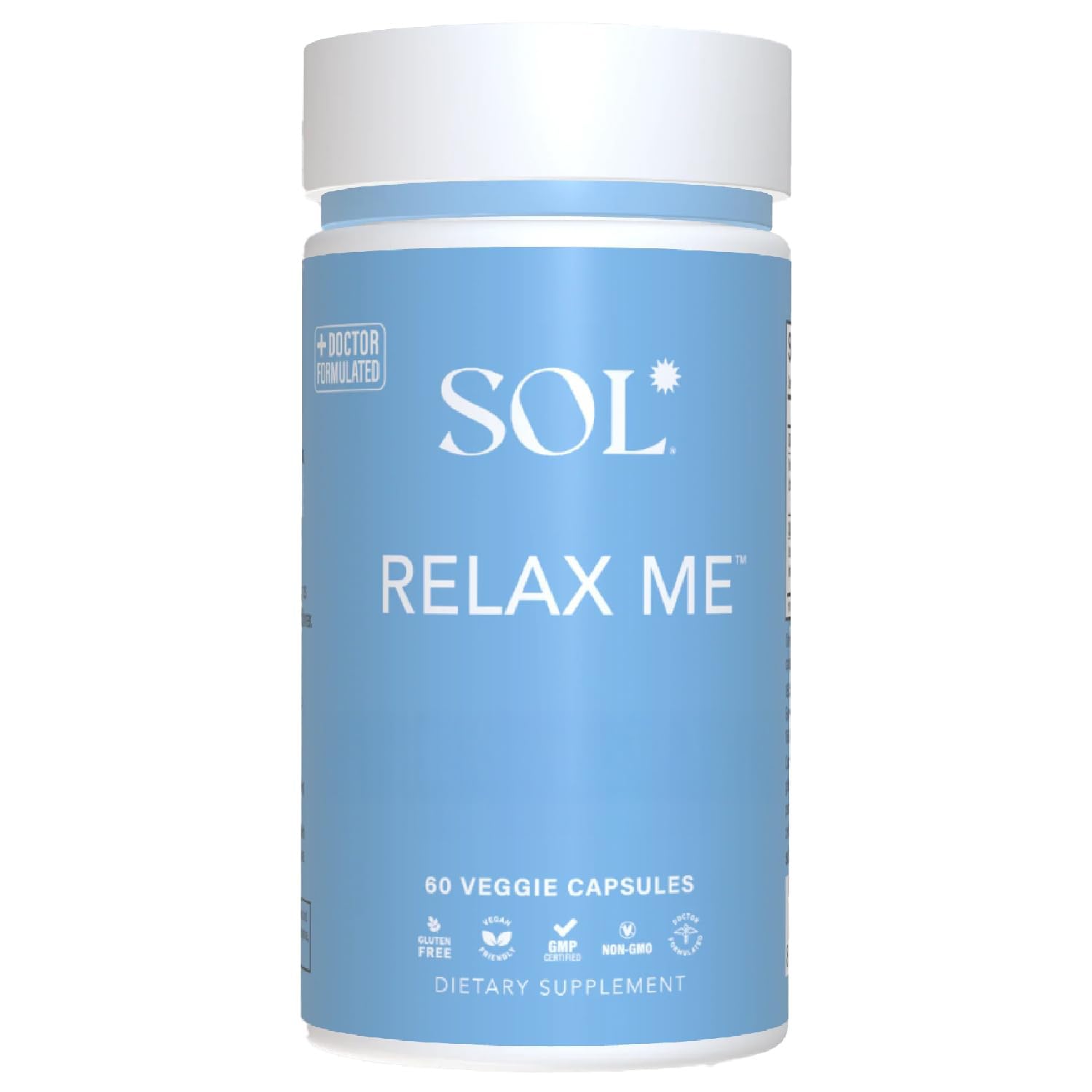 Sol Nutrition Relax Me - Natural Calming Relief for Stress, Tension, & Worry - 15x More Effective - Support Mood, Relax the Mind & Body - Supplements for Adults - Non-Drowsy - 60 Vegetarian Capsules Sol Nutrition buy australia supplements