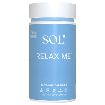 Sol Nutrition Relax Me - Natural Calming Relief for Stress, Tension, & Worry - 15x More Effective - Support Mood, Relax the Mind & Body - Supplements for Adults - Non-Drowsy - 60 Vegetarian Capsules Sol Nutrition buy australia supplements