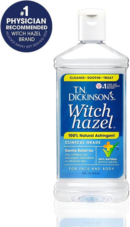 T.N. Dickinson's Witch Hazel 100% Natural Astringent | 8 Fl Oz T.N. Dickinson's