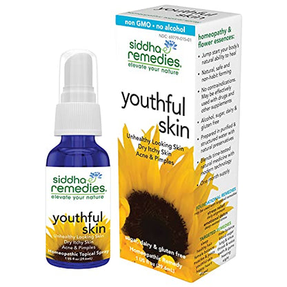 Siddha Remedies Youthful Skin Cell Salts Flower Essences for Dry Itchy Skin, Acne Pimples, Scar Removal