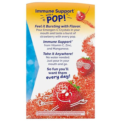 Emergen-C Kidz Crystals, On-the-Go Emergen-C Immune Support Supplement with Vitamin C, B Vitamins, Zinc and Manganese Emergen-C