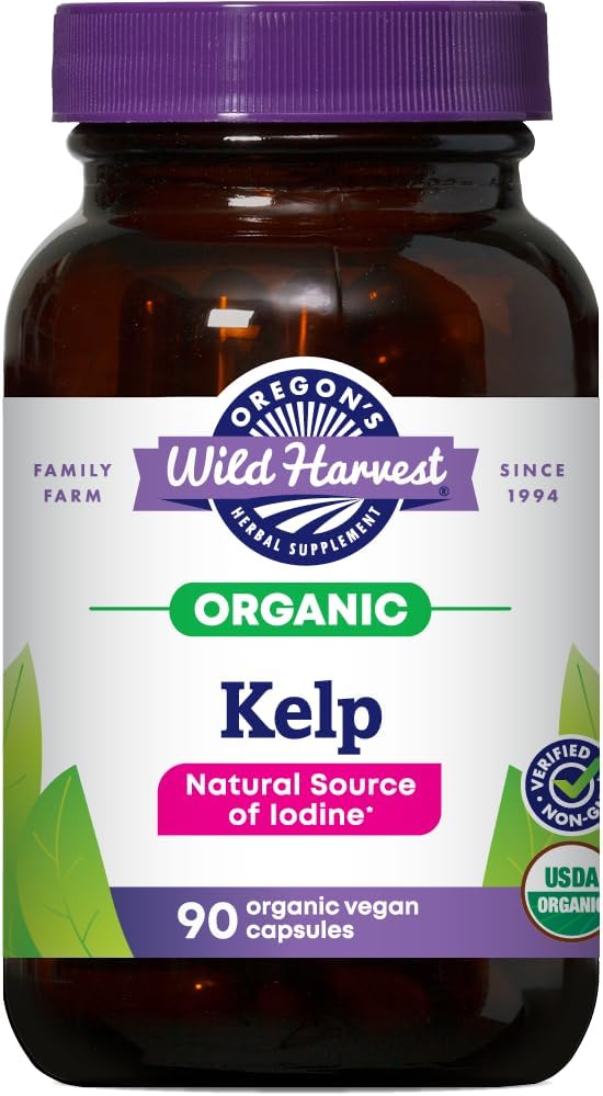 Oregon's Wild Harvest Kelp Organic Supplement | Natural Source of Iodine | Vegan Capsules, 90 Count Gsupps Australia