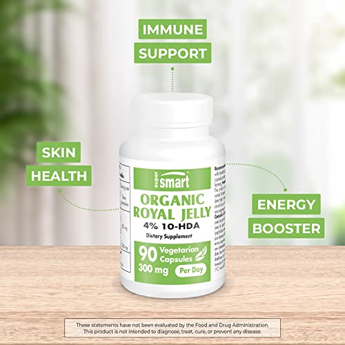 Supersmart - Organic Royal Jelly 300mg per Day (High Strength 4% 10-HDA) - Freeze Supersmart buy australia supplements