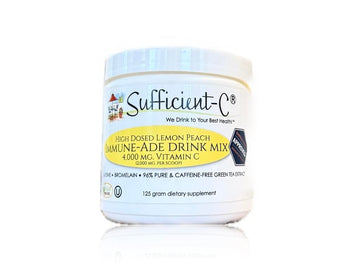 Sufficient-C High Dose Non-GMO Vitamin C Lemon Peach Immune-Ade Drink Mix, Convenient 125 Gram Size w/L-lysine, Bromelain & a Premium 96% Pure Green Tea Extract Sufficient-C buy australia supplements