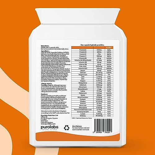Puro Multivitamin - 34 Multivitamins & Minerals - Daily Complex for Men & Women Purolabs buy australia supplements