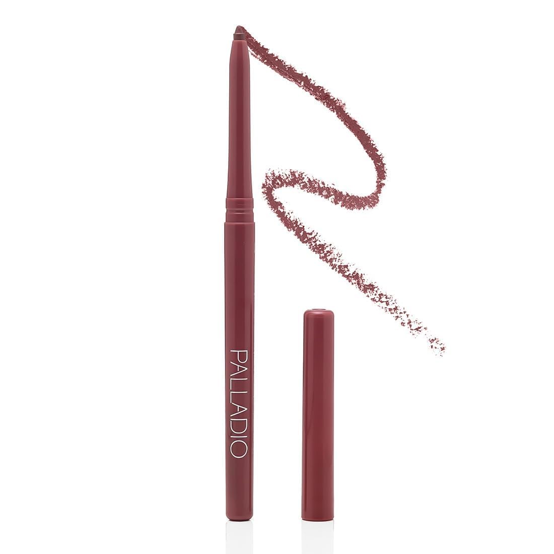 Palladio, Retractable Waterproof Lip Liner High Pigmented and Creamy Color Slim Twist Up Smudge Proof Formula with Long Lasting All Day Wear No Sharpener Required, Plum Palladio