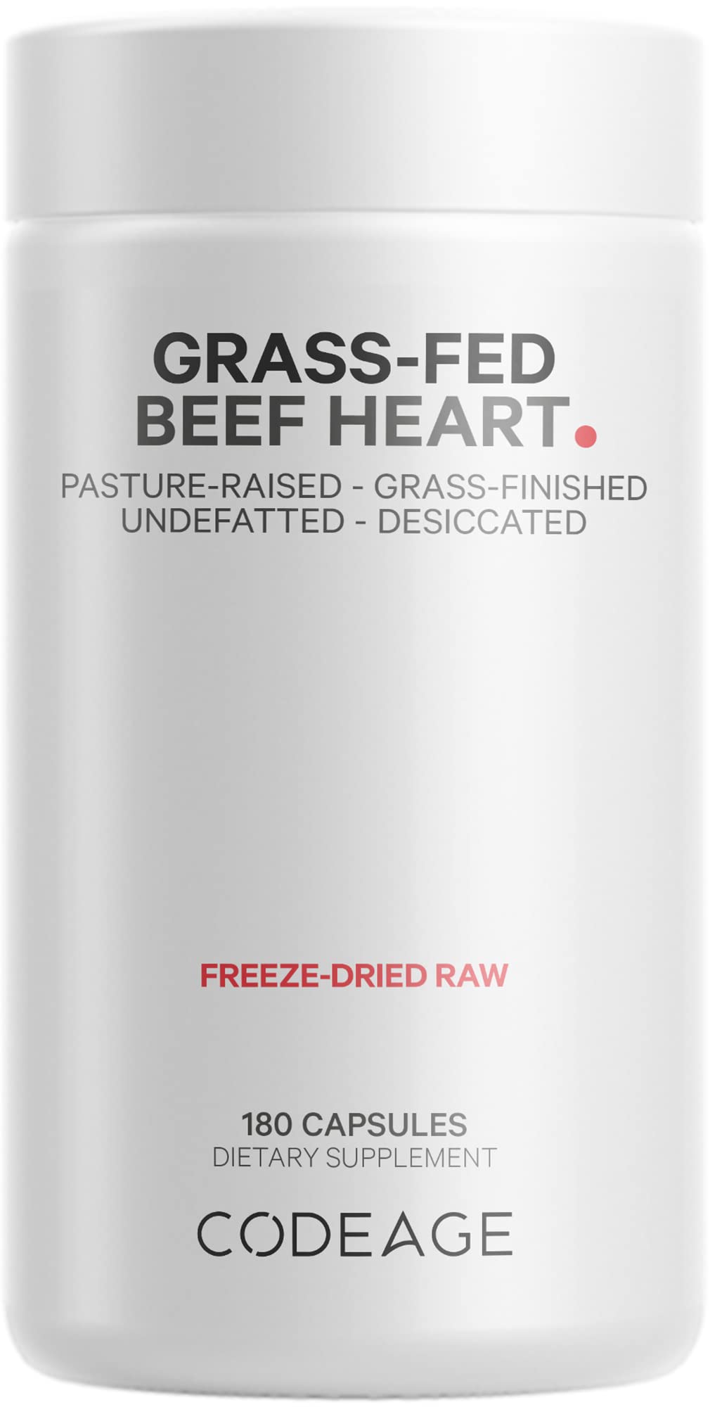 Codeage Grass Fed Beef Heart Supplement - Freeze Dried, Non-Defatted, Desiccated Glandular Supplements - Bovine Meat & Liver Pills - Beef Vitamins for Heart - Non-GMO -180 Capsules Codeage buy australia supplements