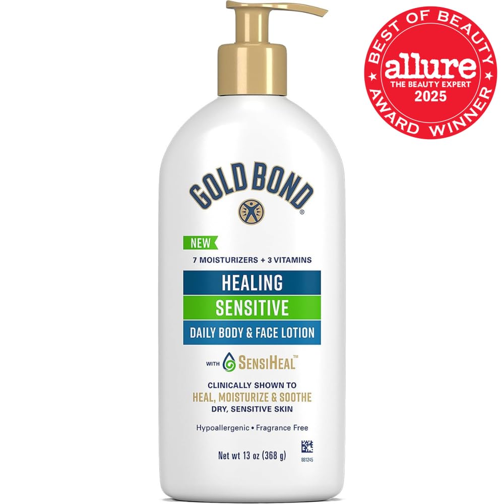 Gold Bond Healing Sensitive Daily Body & Face Lotion for Women & Men, 13 oz Gold Bond
