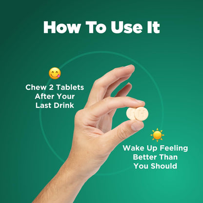 H-PROOF The Anytime You Drink Vitamin, Liver Health & Immunity Support with Electrolytes, Milk Thistle, and Vitamins B & C - 40 Chewable Tablets H-PROOF