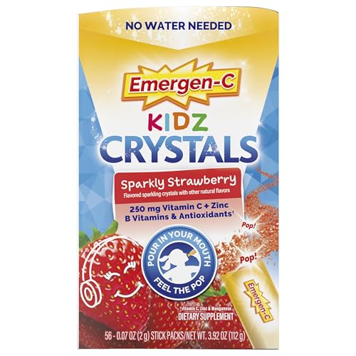 Emergen-C Kidz Crystals, On-the-Go Emergen-C Immune Support Supplement with Vitamin C, B Vitamins, Zinc and Manganese Emergen-C