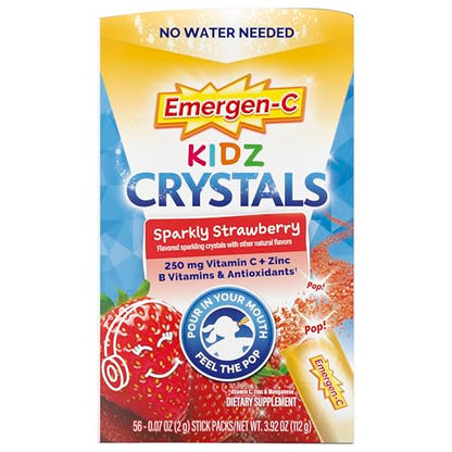 Emergen-C Kidz Crystals, On-the-Go Emergen-C Immune Support Supplement with Vitamin C, B Vitamins, Zinc and Manganese Emergen-C