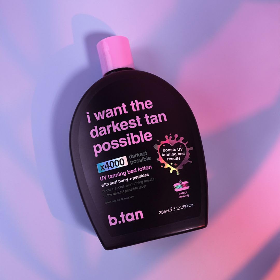 b.tan UV Tanning Bed Lotion - Extreme Dark Tinted Tan Accelerator B.TAN
