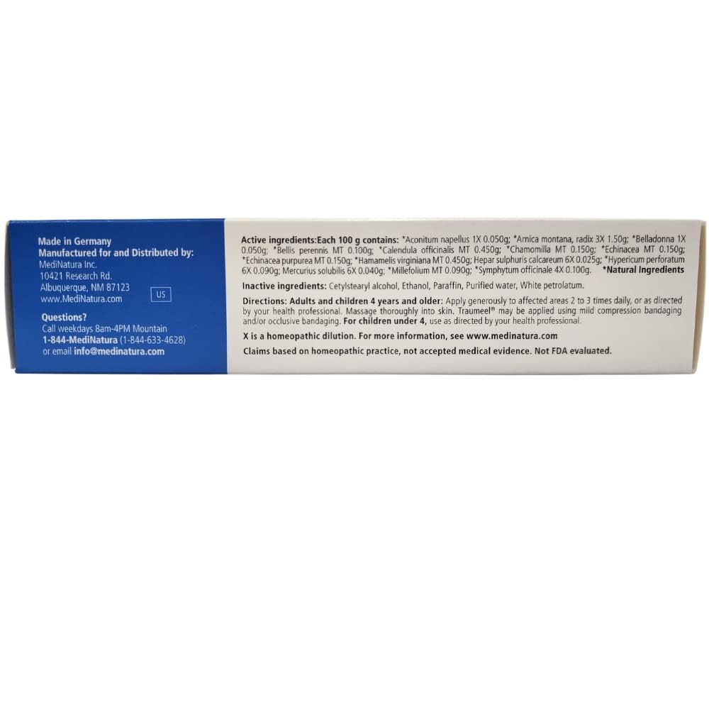 MediNatura Traumeel Ointment Topical Pain Relief for Muscle Joint Back Arthritis Injury or Exercise Related Pain & Soreness Arnica + 13 Active Ingredients - Made in Germany - 3.53 oz MediNatura buy australia supplements