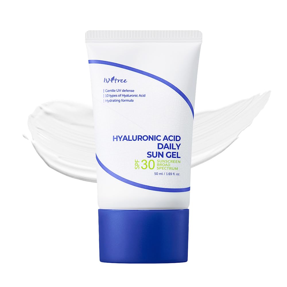 ISNTREE Hyaluronic Acid Daily Sun Gel SPF 30 | Korean Face Sunscreen with Hyaluronic Acid | Lightweight, Moisturizing Daily Sunscreen, No White Cast, 1.69 fl oz IsNtree