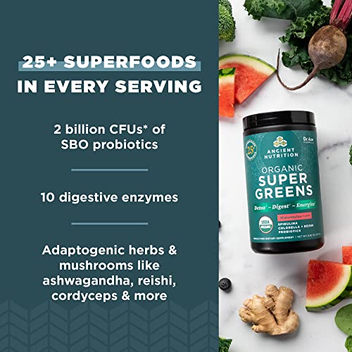 Ancient Nutrition Organic Watermelon Supergreens, 8.82 OZ Ancient Nutrition buy australia supplements