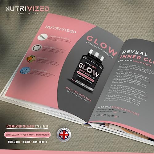Nutrivized Glow Hydrolysed Type 1&3 Collagen with Premium Pure C8 MCT Oil - Vitamin C & Hyaluronic Acid Nutrivized buy australia supplements
