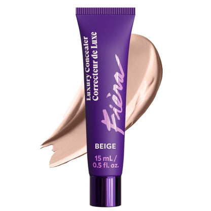 Fièra Luxury Concealer & Foundation with Anti-Aging Ingredients - Full Coverage for Dark Circles, Wrinkles, Fine Lines, and Spots, All-Day Wear For Mature Skin - Neutral Beige, 0.5 FL. OZ. / 15 ML FIÈRA
