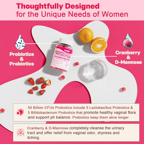 Probiotics for Women Gummies, Sugar Free Vaginal Probiotics 50 Billion CFU 10 Strains w/ Cranberry NEVISS buy australia supplements