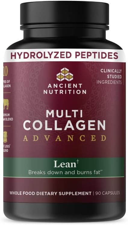 Ancient Nutrition Multi Collagen Advanced Lean with Probiotics, Hydrolyzed Collagen Peptides Supports Healthy Weight Loss and Fat Loss, 90 Count Gsupps Australia