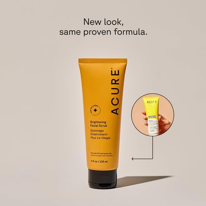 Acure Brightening Facial Scrub - Exfoliating Face Wash - 4 fl oz Acure