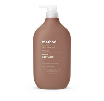 method Men’s Body Wash, Sandalwood + Vetiver, 28 fl oz Method