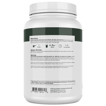 Transparent Labs 100% Pea Protein Powder - 28g Organic Plant Protein per Serving, Clean Pea Isolate Powder, USDA Organic, Vegan, Gluten-Free, Sugar-Free, Non-GMO - 30 Servings, Chocolate Transparent Labs