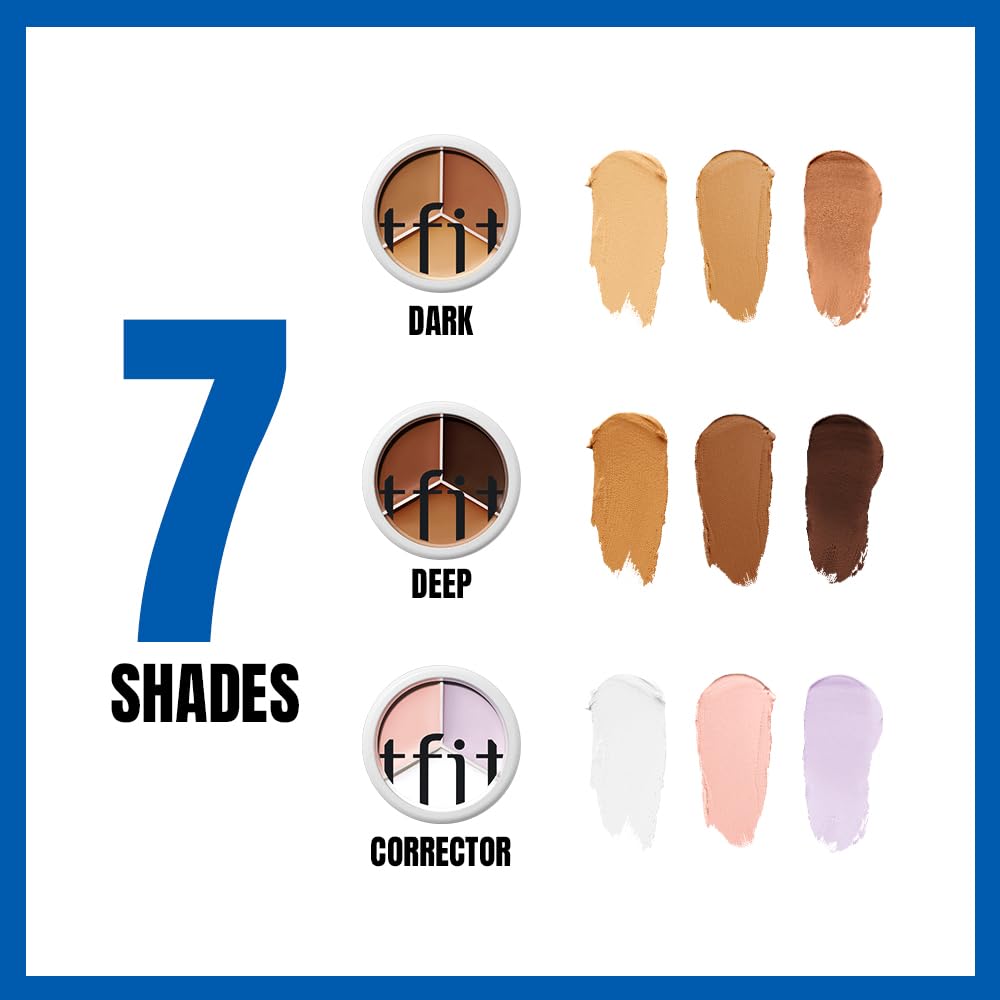 TFIT 3 Color Concealer Cream Palette Full Coverage 0.52 Ounce 01 Neutral TFIT