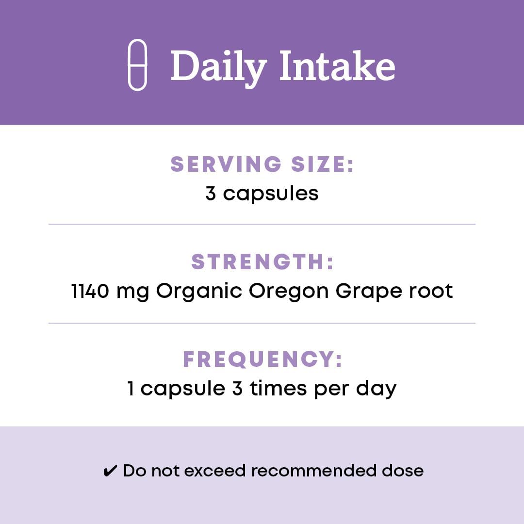 Oregon's Wild Harvest, Certified Organic Oregon Grape, Berberine Supplement, 1140 mg, 90 Count Gsupps Australia