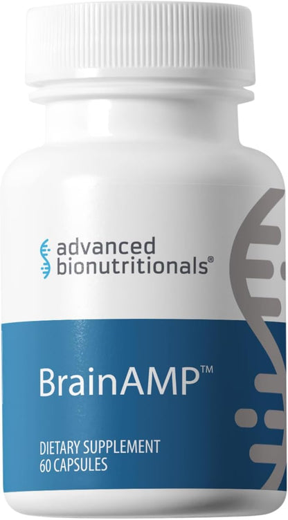 BrainAMP™ Nootropic Energy for Focus, Memory & Clarity | Clean Alertness with Paraxanthine (No Jitters) | Supports Productivity with Alpha-GPC, Tyrosine, CognatIQ, Lutein & Salidroside | 60 Caps