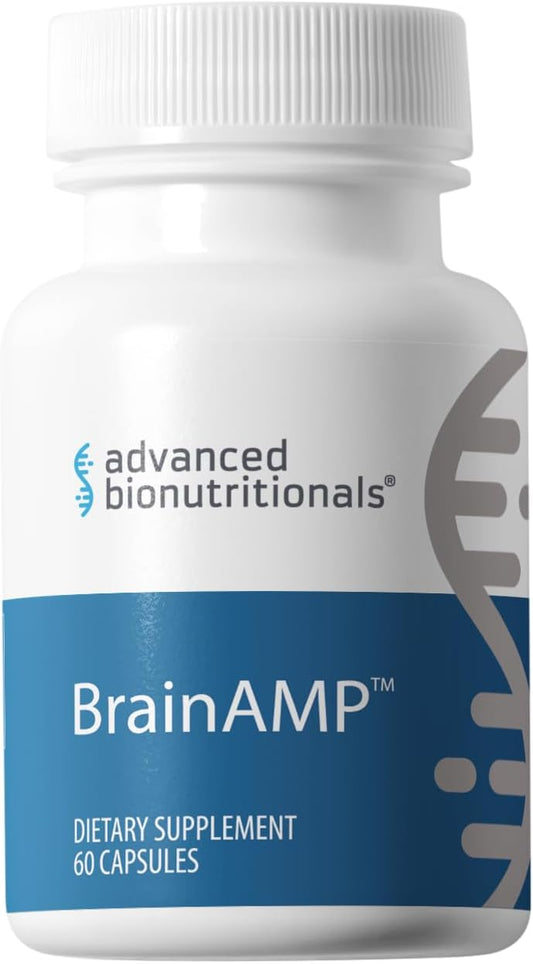 BrainAMP™ Nootropic Energy for Focus, Memory & Clarity | Clean Alertness with Paraxanthine (No Jitters) | Supports Productivity with Alpha-GPC, Tyrosine, CognatIQ, Lutein & Salidroside | 60 Caps