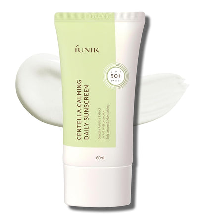 IUNIK Centella Calming Moisture Daily Sunscreen SPF 50+ PA++++ Matte & No White Cast Centella Asiatica Dry Oily Sensitive Vegan Korean Skincare IUNIK