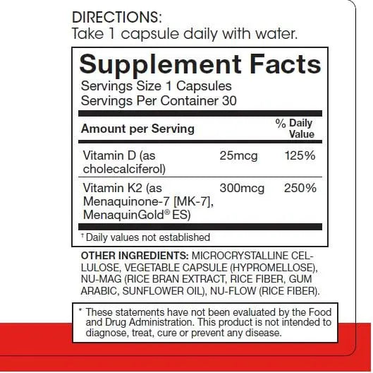 Silver Fern Vitamin K2-D3 Supplement Brand - Natural, Non-Synthetic - K2-7 as Menaquinone-7 (MK-7) - D3 as cholecalciferol Silver Fern buy australia supplements