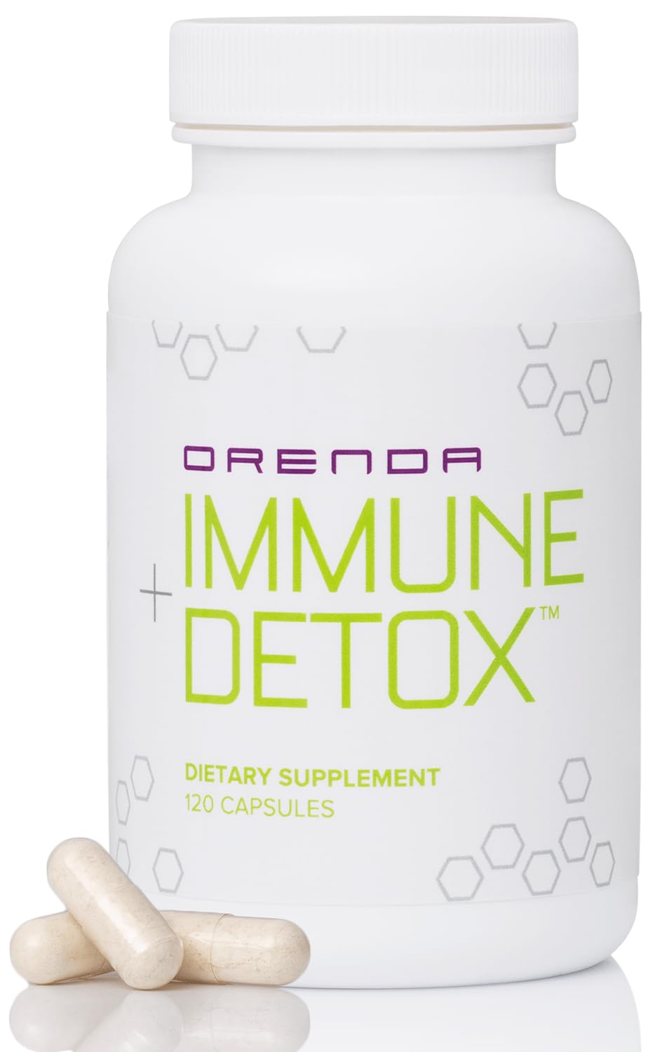 Orenda Immune + Detox - Specialized Formula with Calcium d-Glucarate, Beta 1,3 Glucans & IMMUSE® for Wellness and Balance - 120 Capsules Orenda International