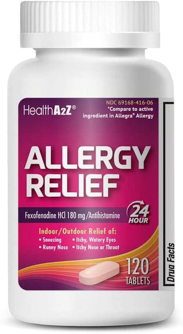 HealthA2Z Fexofenadine Hydrochloride 180mg, Antihistamine for Allergy Relief, 24-Hour Antihistamine for Allergy Relief (120 Count (Pack of 1)) HealthA2Z buy australia supplements