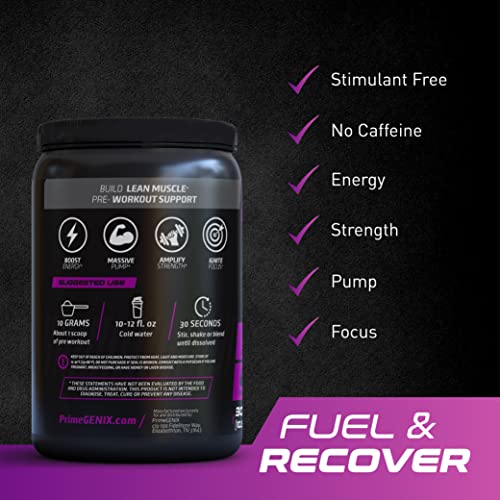 PrimeGENIX Stimulant-Free Pre Workout Powder for Men and Women - Energy Boost Drink PrimeGENIX buy australia supplements