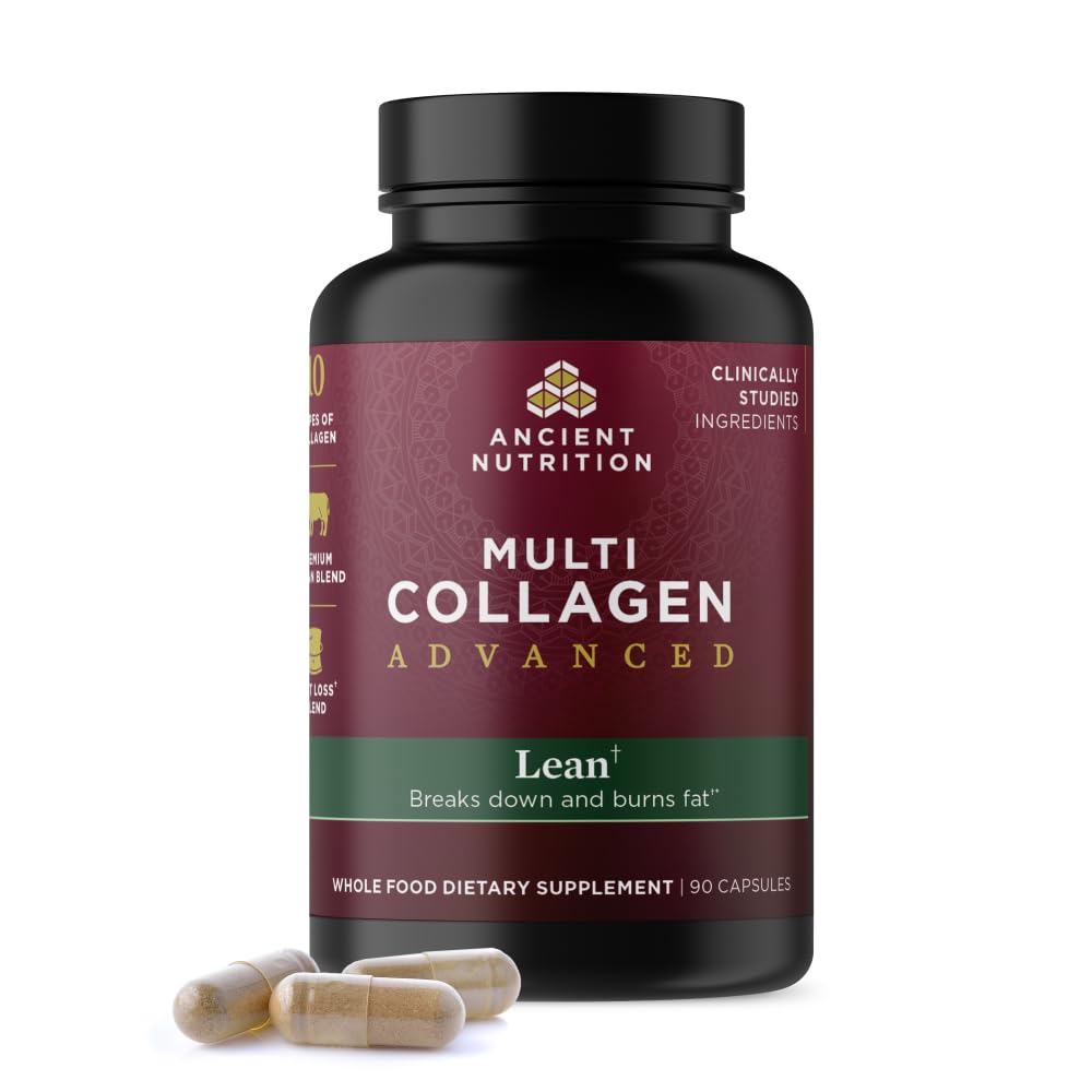 Ancient Nutrition Multi Collagen Advanced Lean with Probiotics, Hydrolyzed Collagen Peptides Supports Healthy Ancient Nutrition