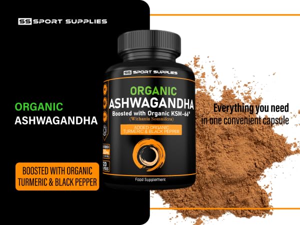 Organic Ashwagandha Capsules 1200mg Boosted with 100mg of Organic KSM-66 SS Sport Supplies buy australia supplements