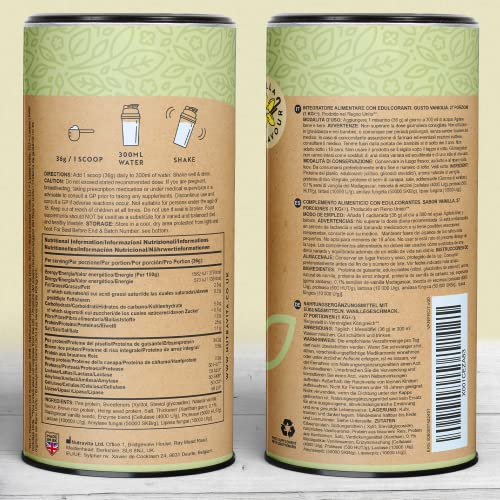 Vegan Protein Powder - Vanilla Flavour - Plant-Based High Protein Powder - 25g Protein per 36g Serving NutravitaBuy Supplements Australia