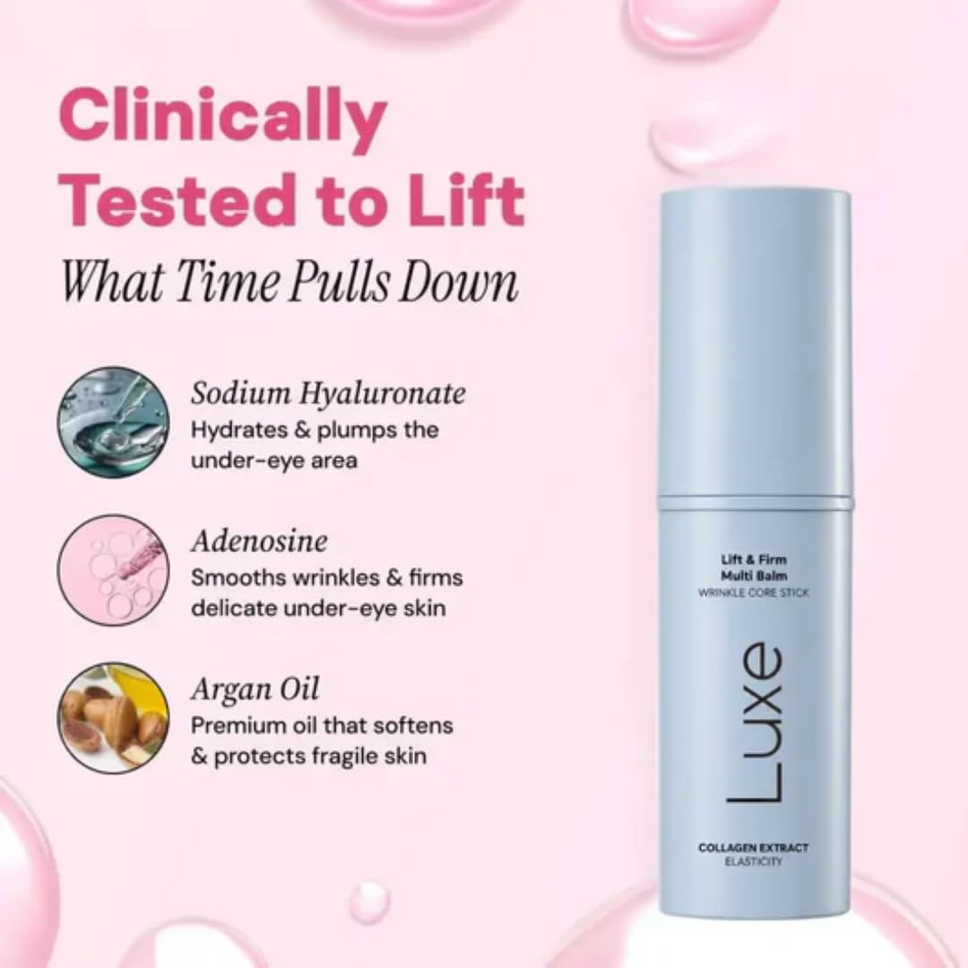 LUXE Korean Under Eye Balm – Lift & Firm 3-in-1 Multi Balm Stick, Hydrating, Smoothing, and Refreshing Eye Care for Dark Circles, Puffiness, and Fine Lines, with PDRN Collagen Extract LUXE
