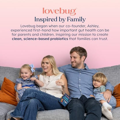 LOVEBUG Kids Probiotic Powder with Prebiotic Fiber - Toddler Immunity Support & Constipation Relief - USDA Organic Probiotics for Childrens Gut & Digestive Health LOVEBUG