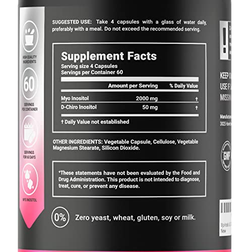 Myo-Inositol & D-Chiro Inositol by B Life - 240 Capsules | Made in USA | 40:1 Ratio B Life Company buy australia supplements